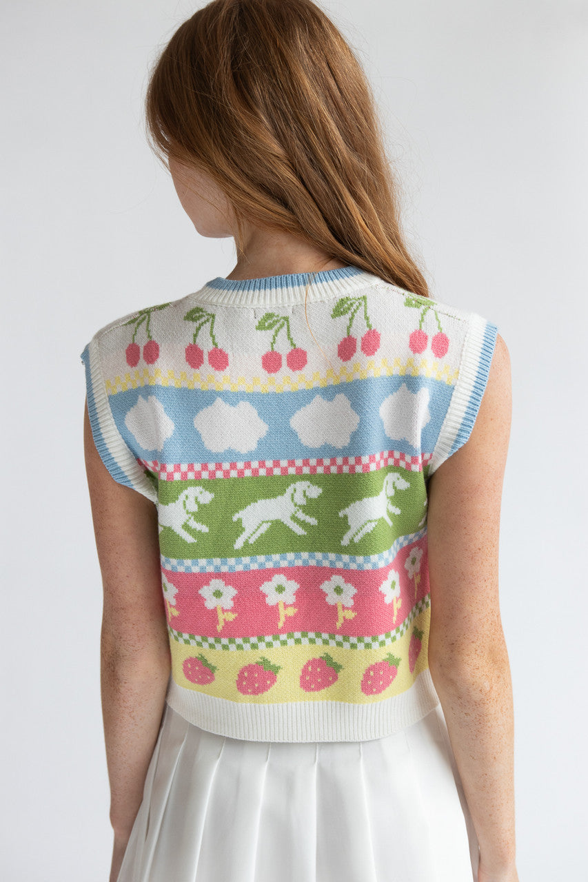 Puppy Picnic Sweater Vest
