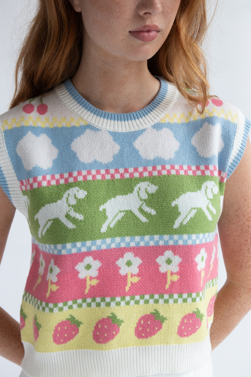 Puppy Picnic Sweater Vest