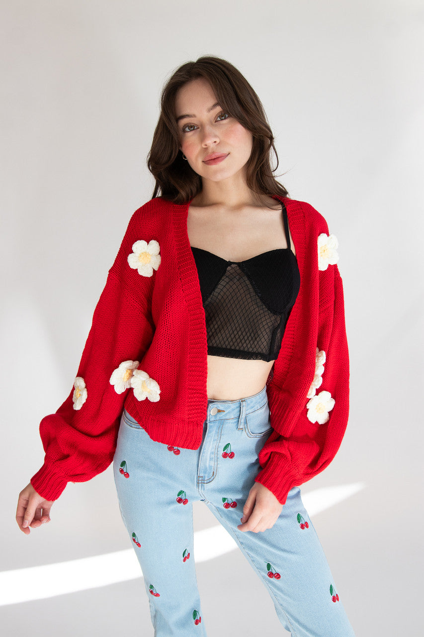 3D Daisy Cardigan
