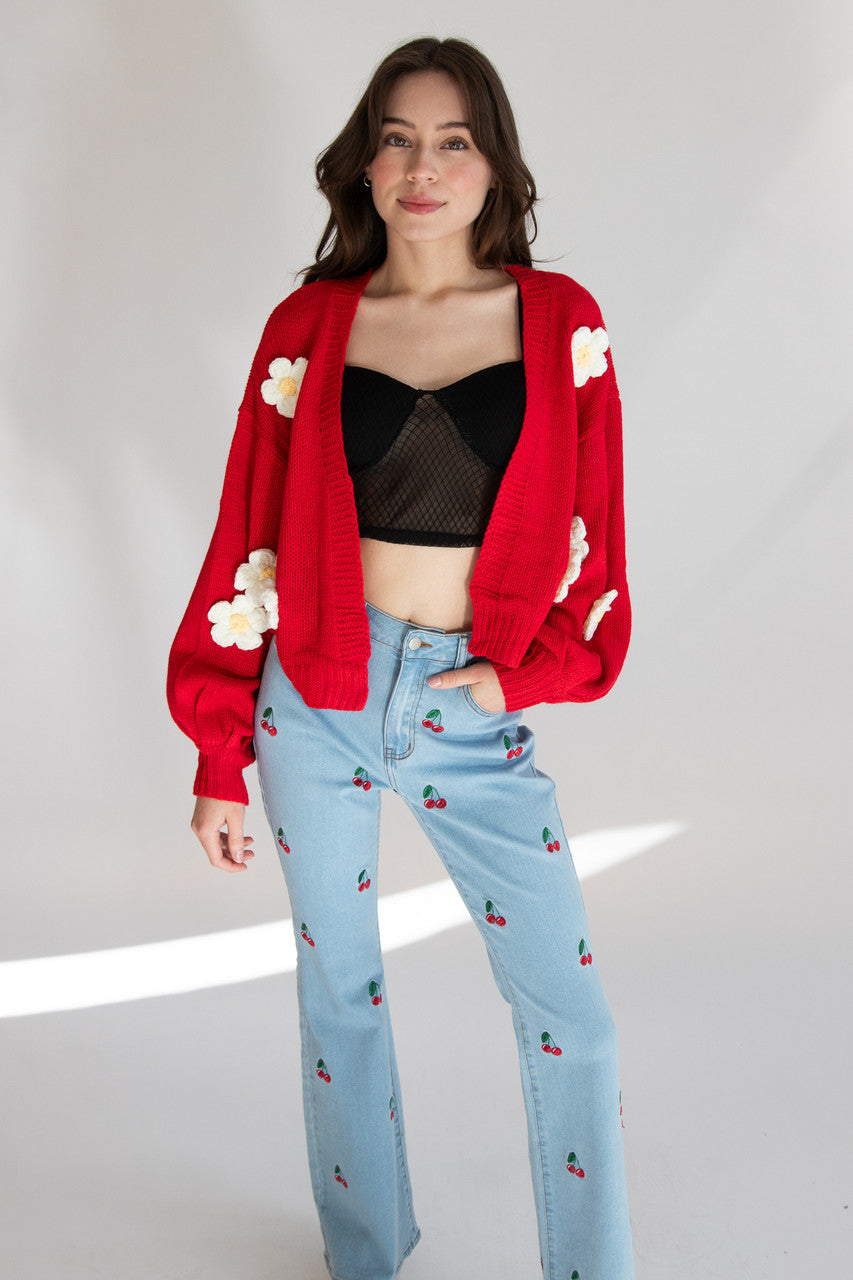 3D Daisy Cardigan