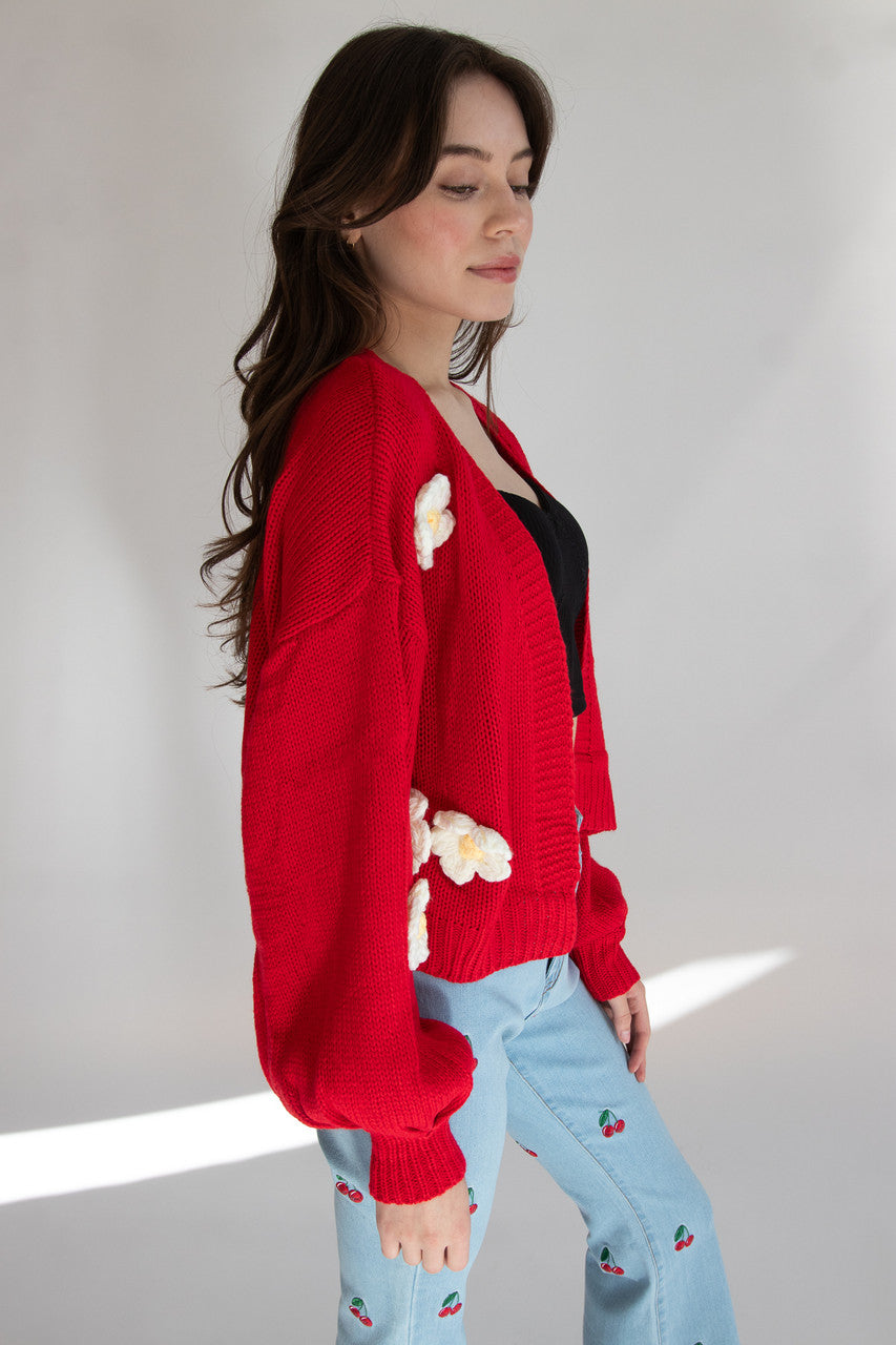 3D Daisy Cardigan