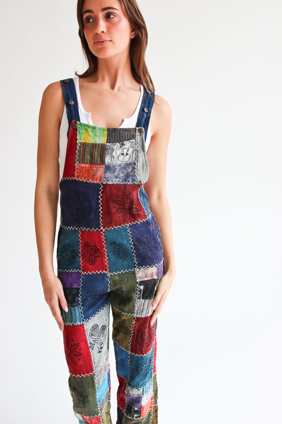 Patchwork Overalls