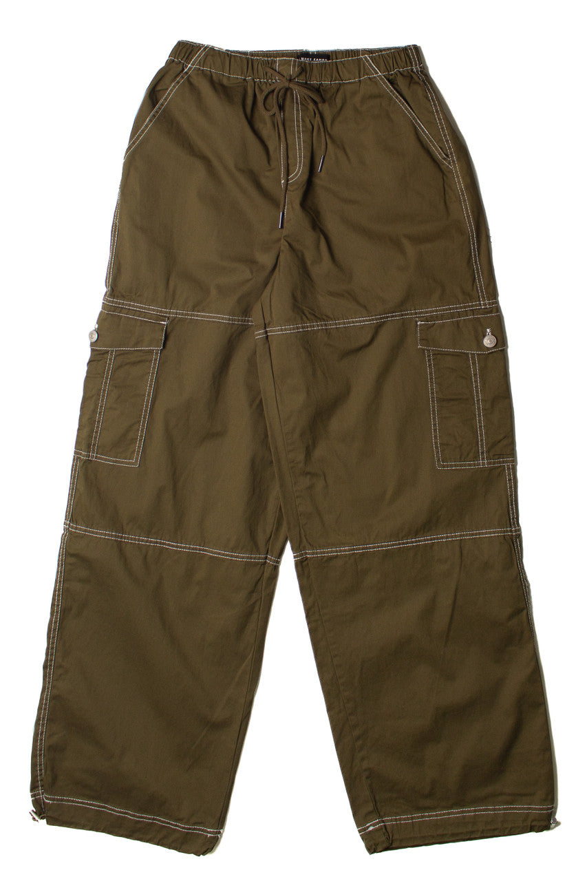 Olive Drawstring Cargo Joggers