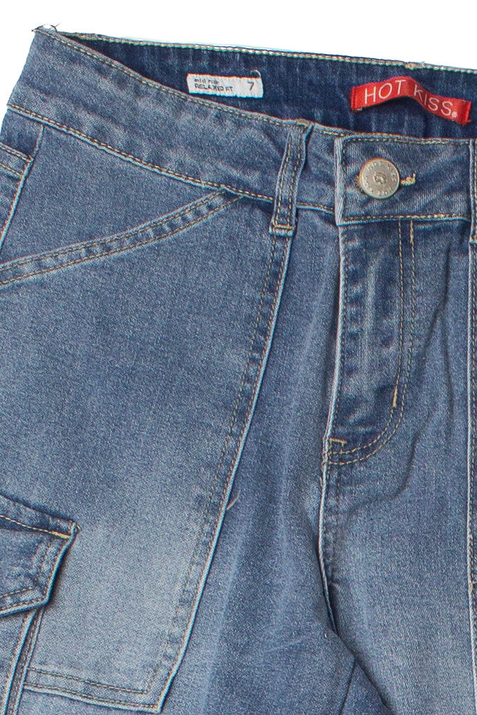Mid Rise Cargo Jeans