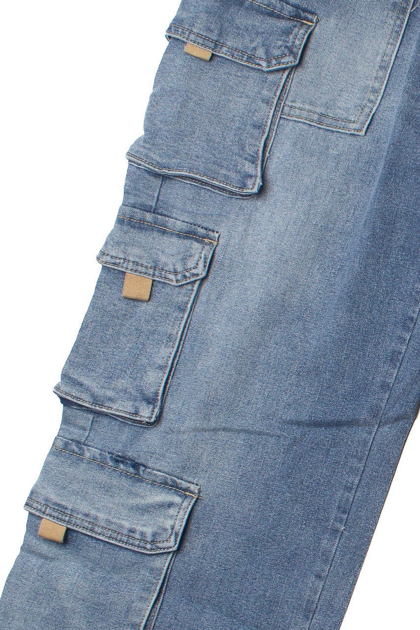 Mid Rise Cargo Jeans