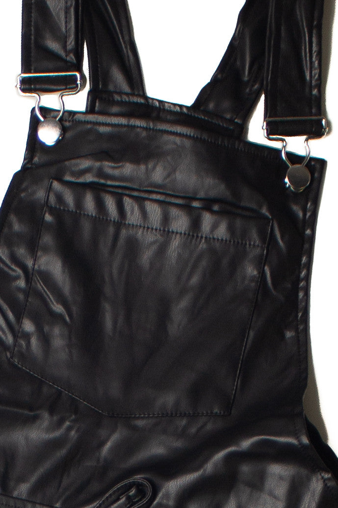 Pleather Jogger Overalls