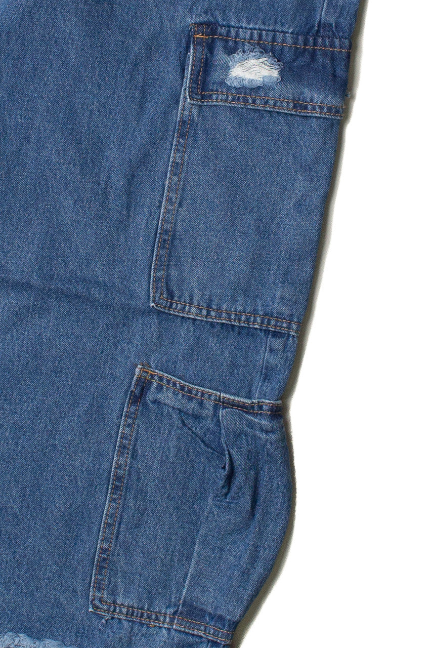 Distressed Double Cargo Jeans