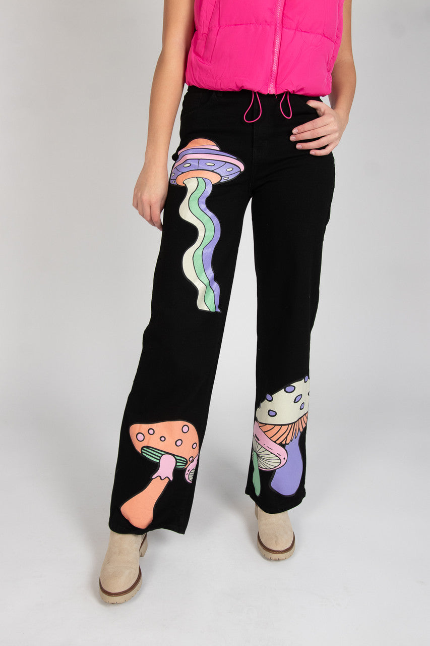 Pastel Neon Mushroom UFO Jeans