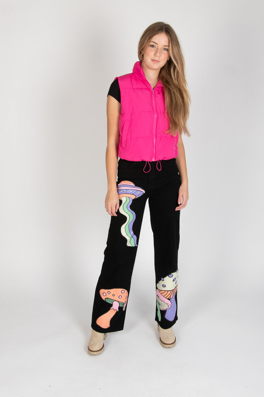 Pastel Neon Mushroom UFO Jeans