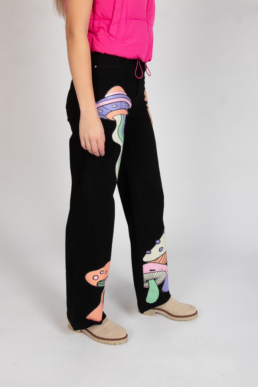 Pastel Neon Mushroom UFO Jeans