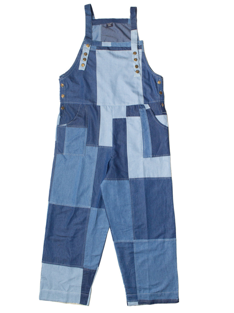 Lightweight Denim Patchwork Overalls