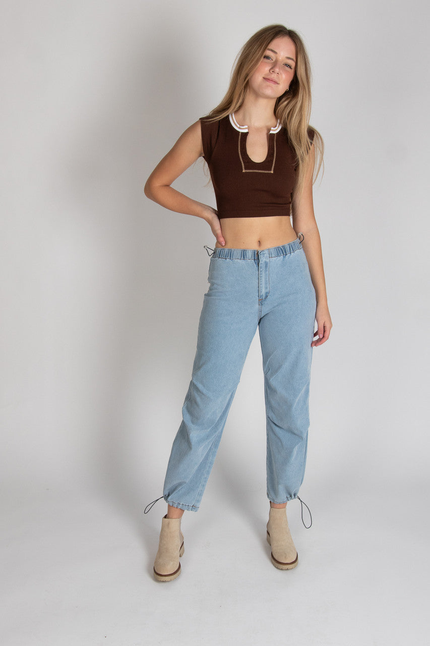 Light Wash Parachute Jeans