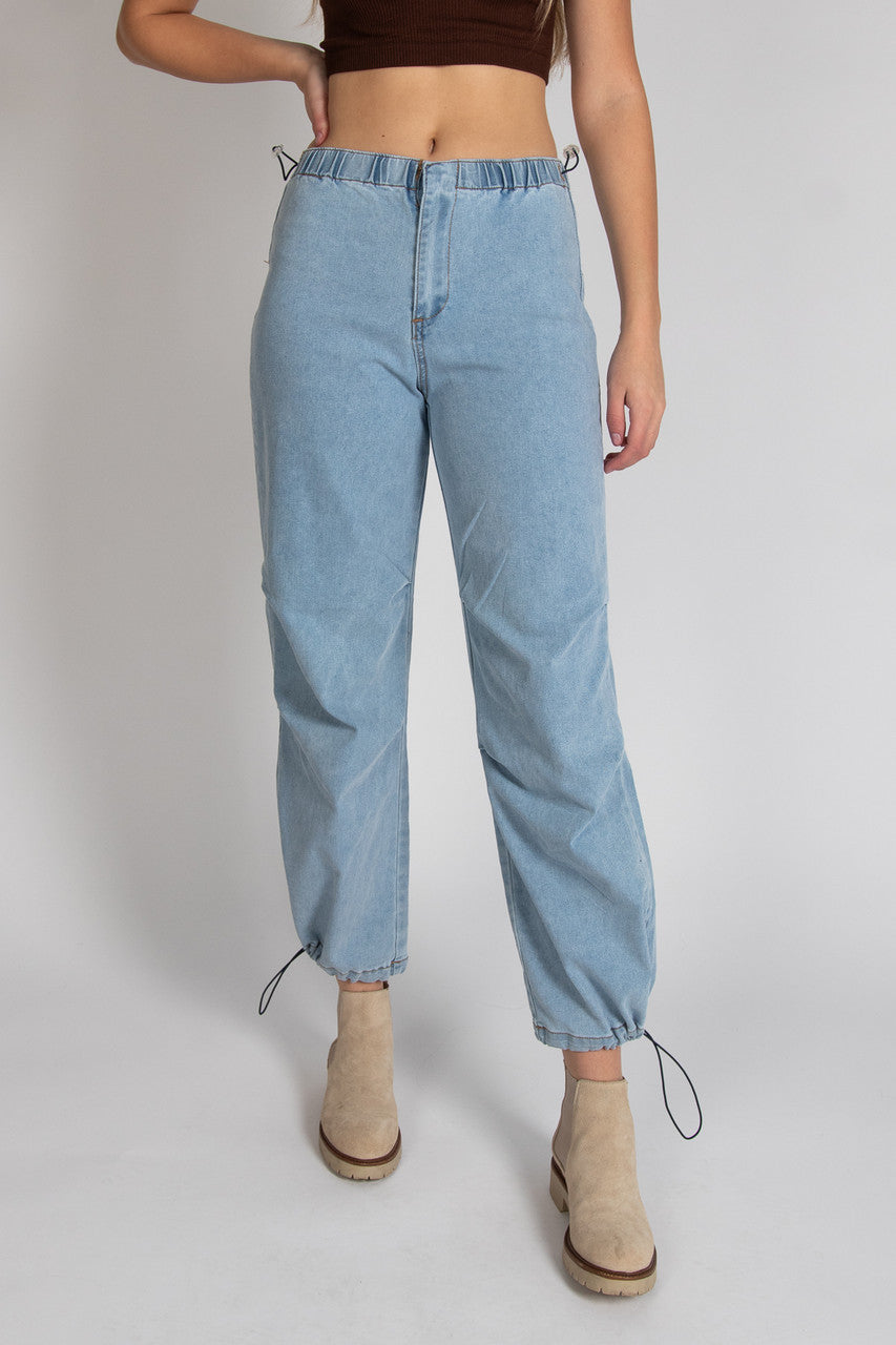 Light Wash Parachute Jeans