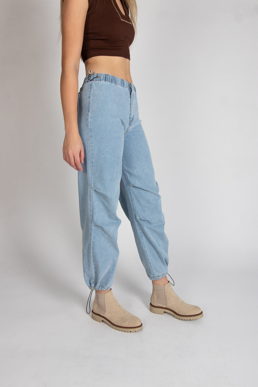 Light Wash Parachute Jeans