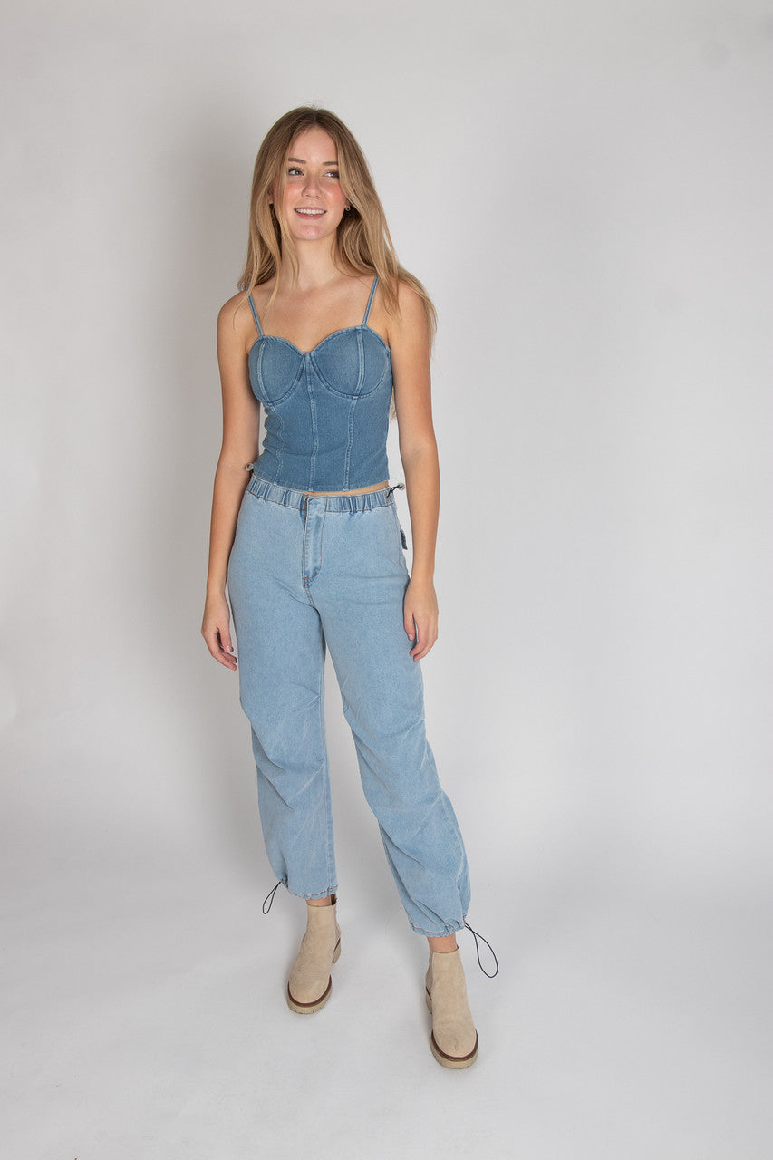 Light Wash Parachute Jeans