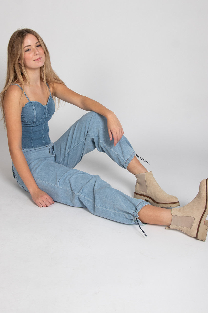 Light Wash Parachute Jeans