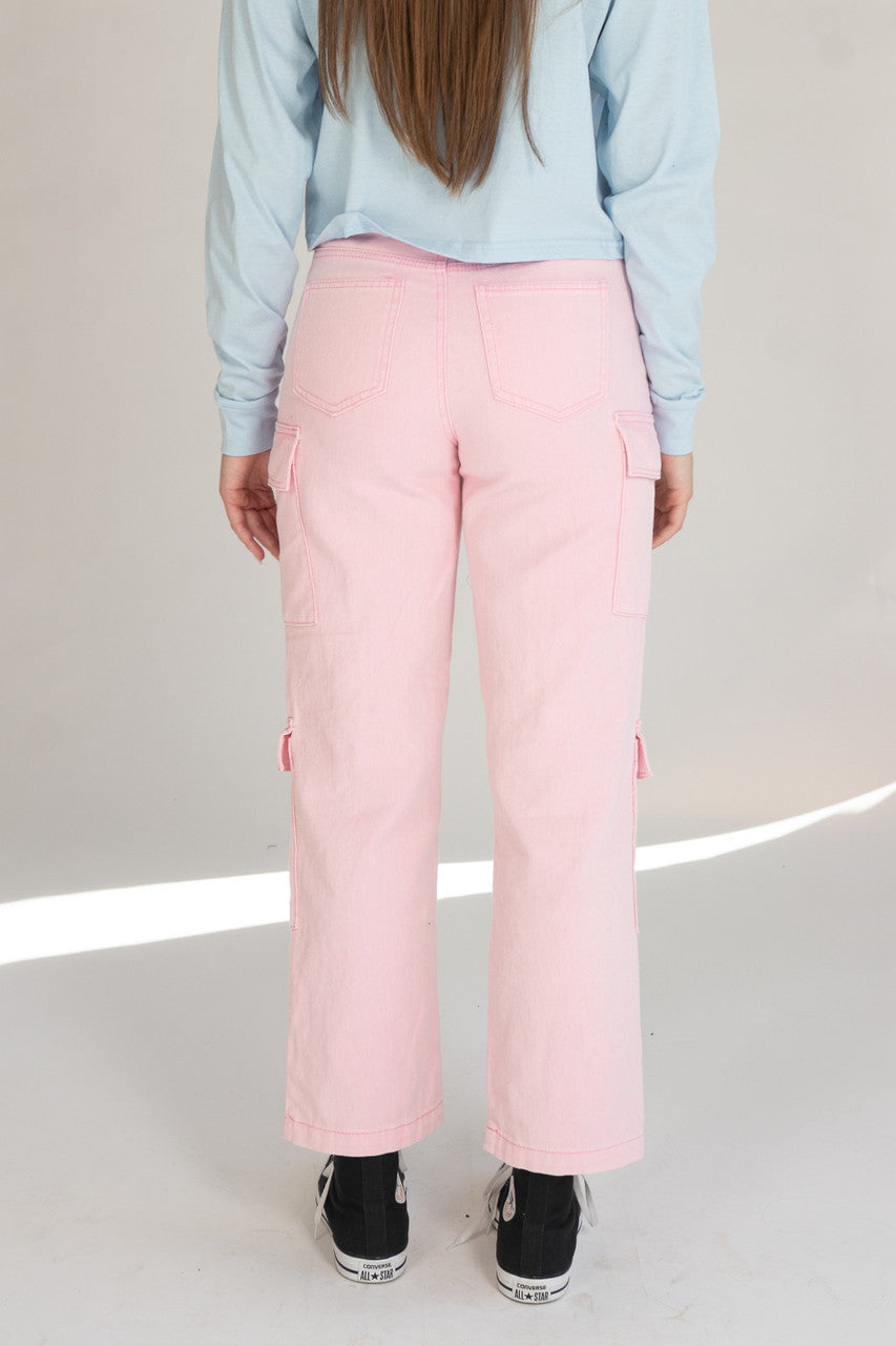 Light Pink Cargo Skater Jeans