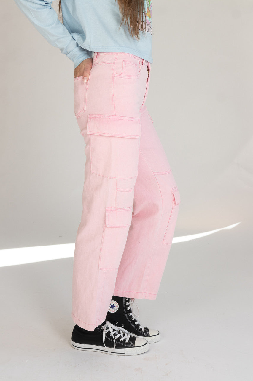 Light Pink Cargo Skater Jeans