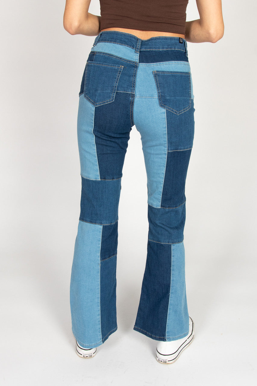 Bell Bottom Patchwork Jeans