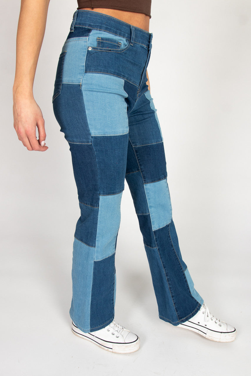 Bell Bottom Patchwork Jeans