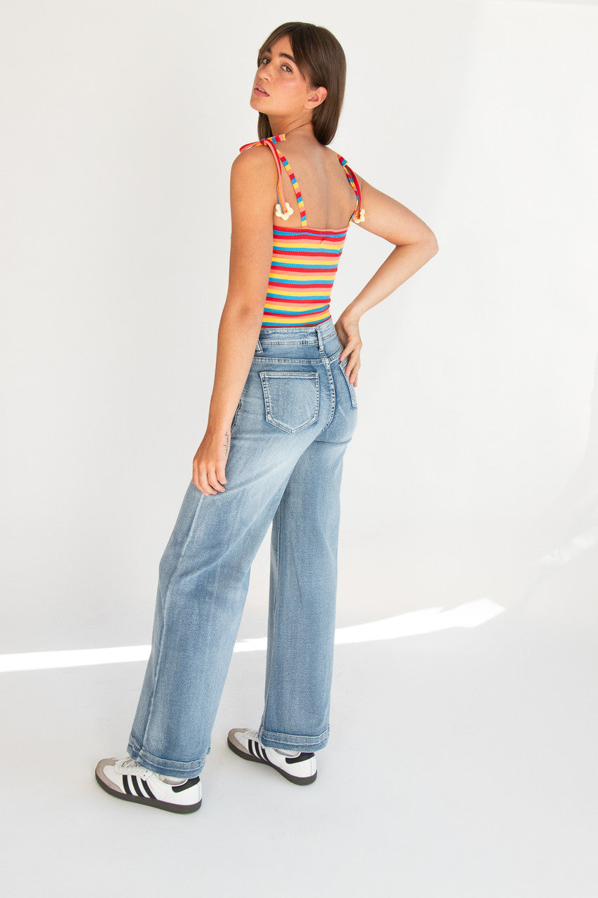 High Waisted Porkchop Pocket Jeans