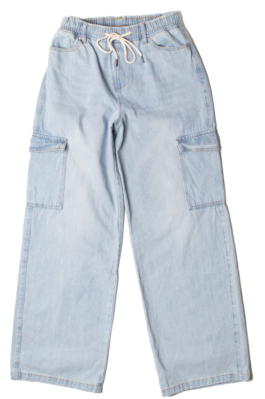 Wide Leg Pull On Cargo Jeans