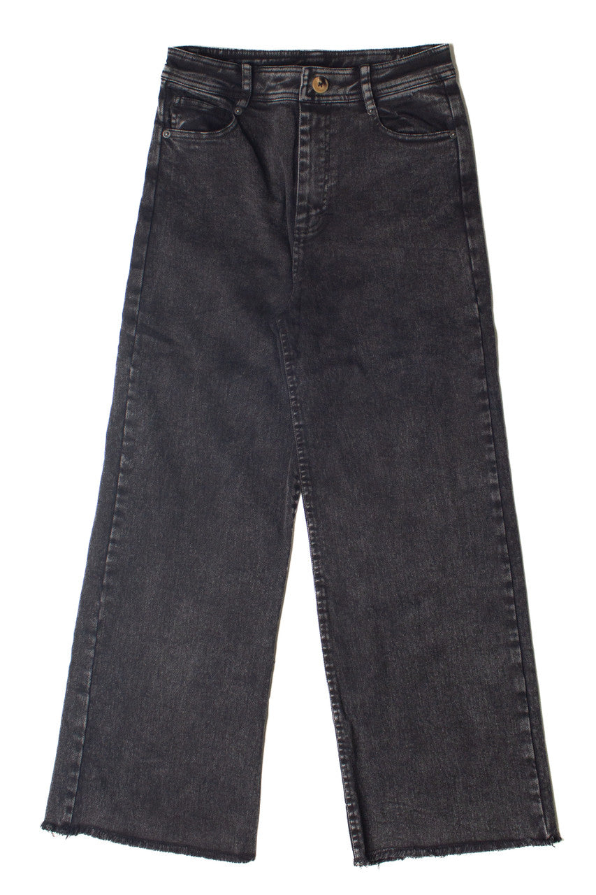 Frayed Hem Wide Leg Jeans
