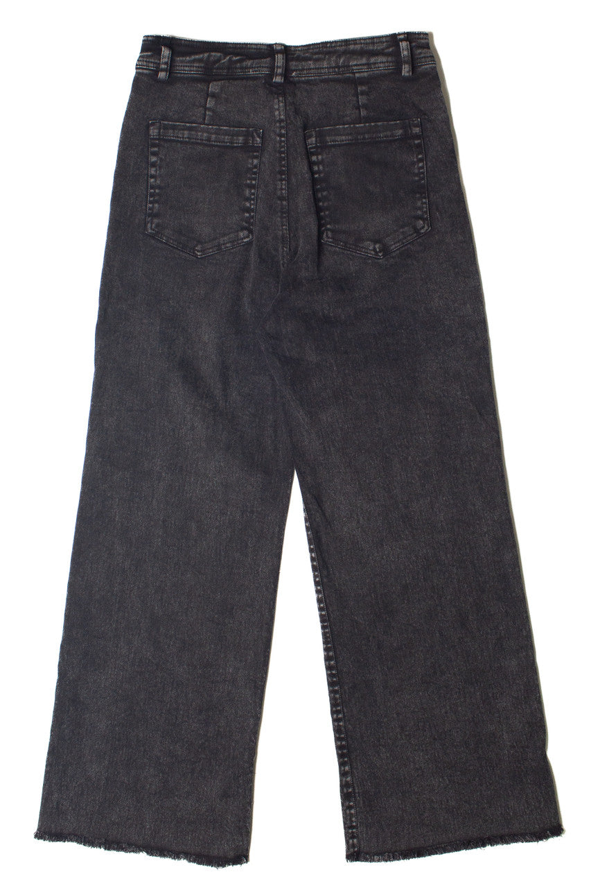 Frayed Hem Wide Leg Jeans