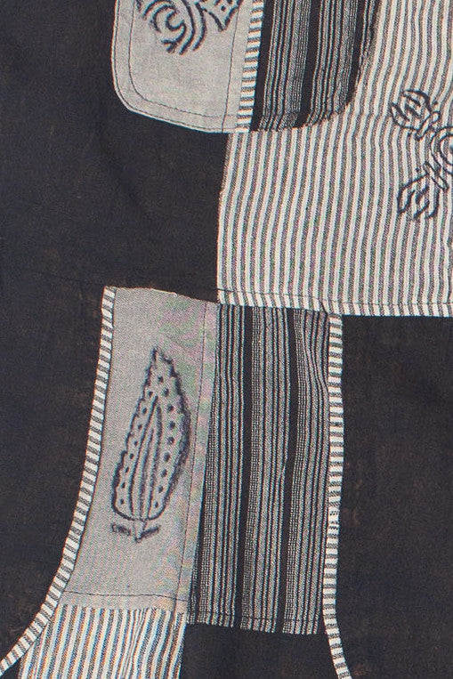 Black Patchwork Overalls