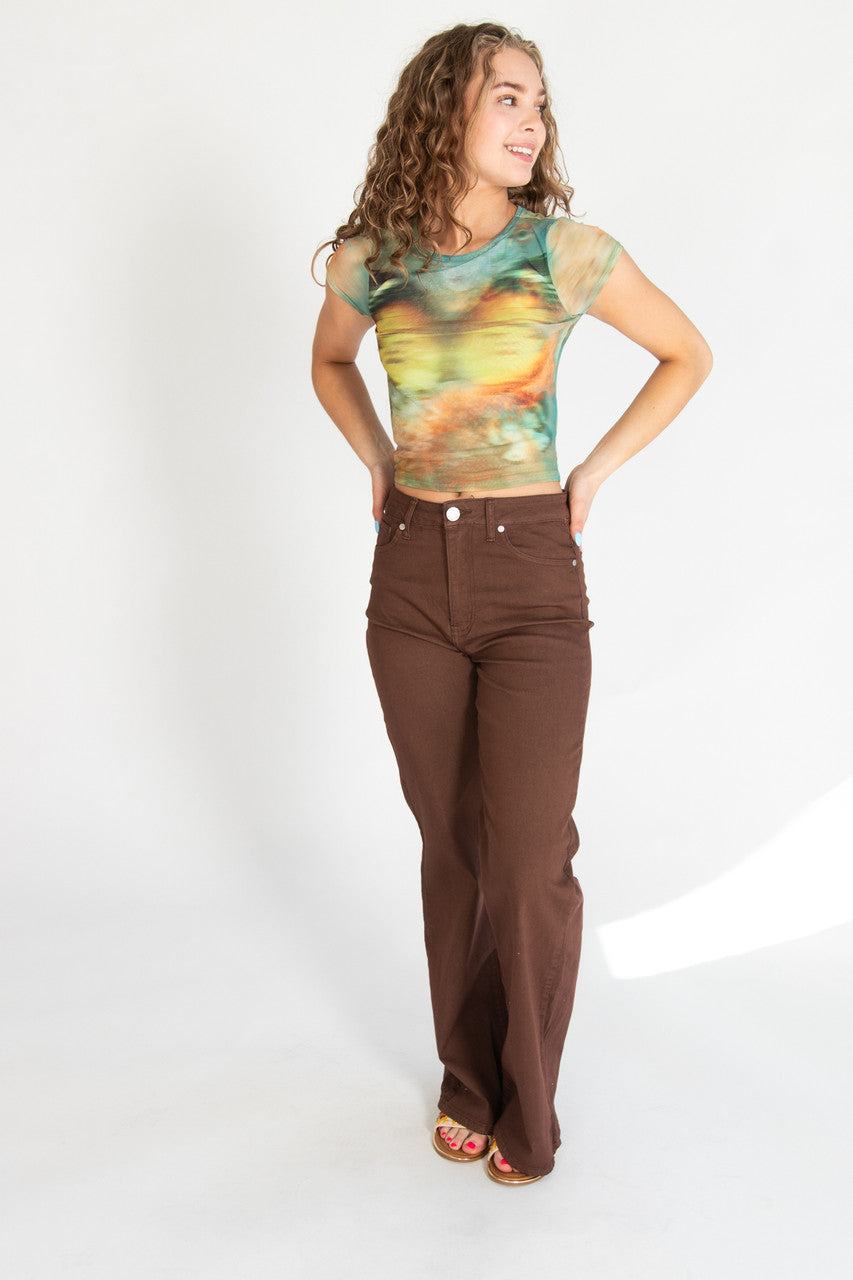 Brown Wide Leg Jeans