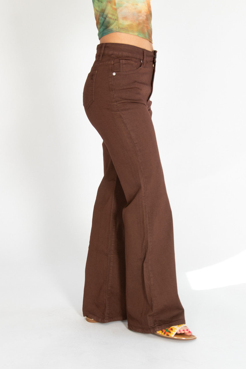 Brown Wide Leg Jeans