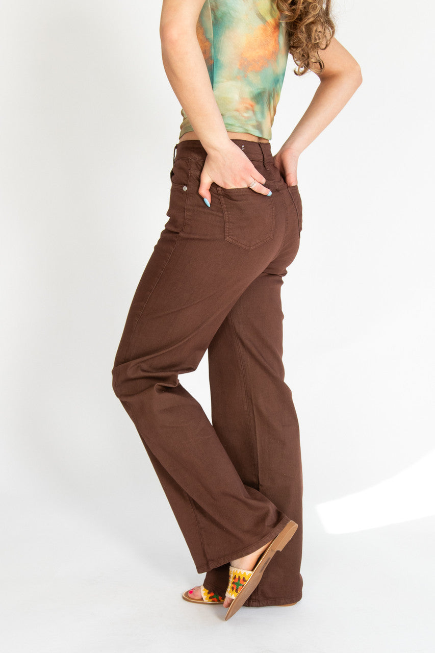 Brown Wide Leg Jeans