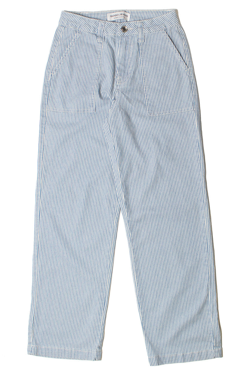 Hickory Stripe Straight Leg Jeans