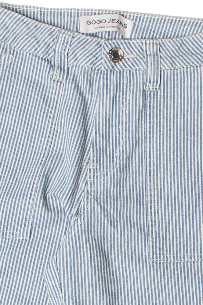 Hickory Stripe Straight Leg Jeans