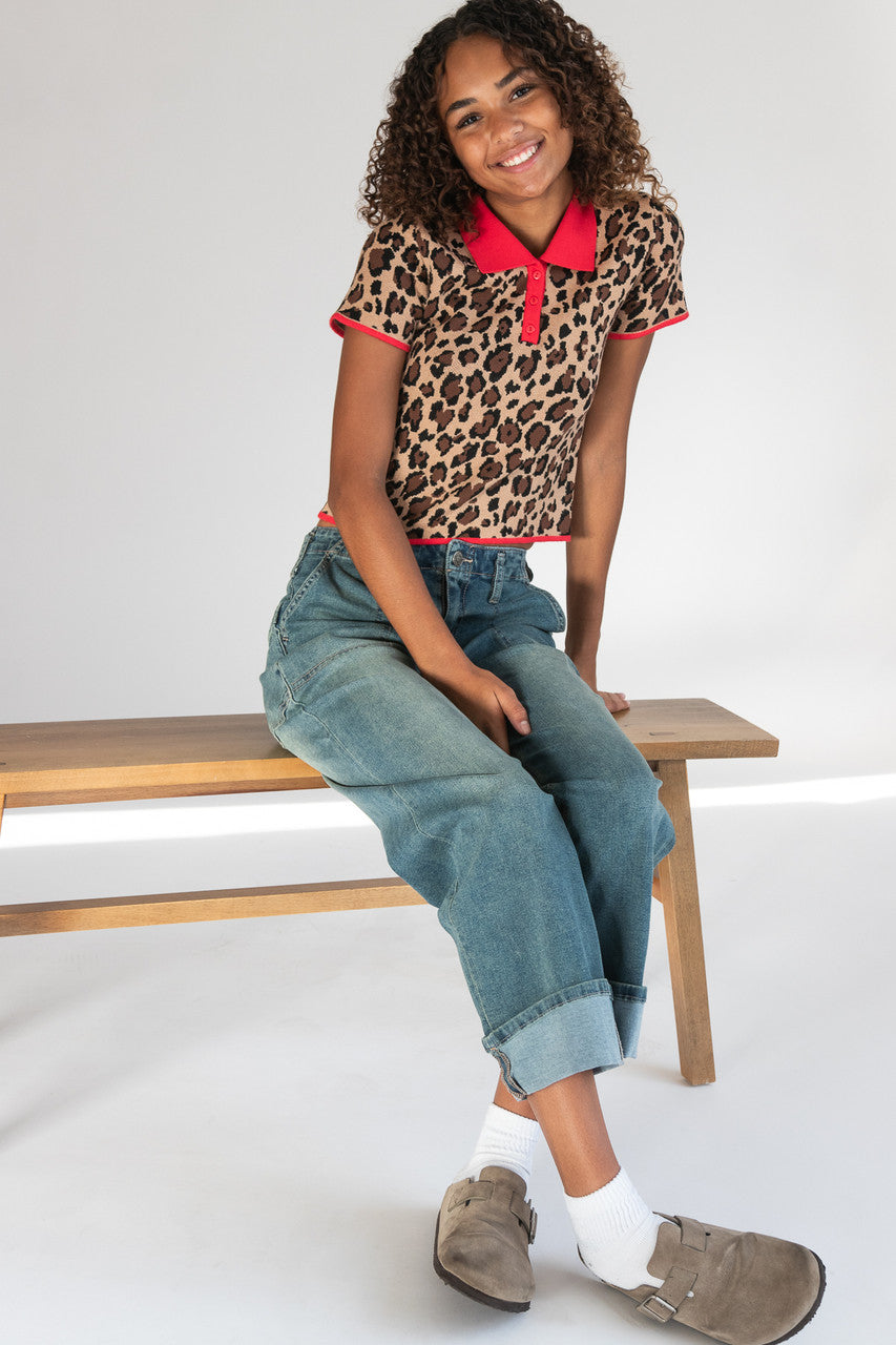 Cuffed Buckle Back Carpenter Jeans