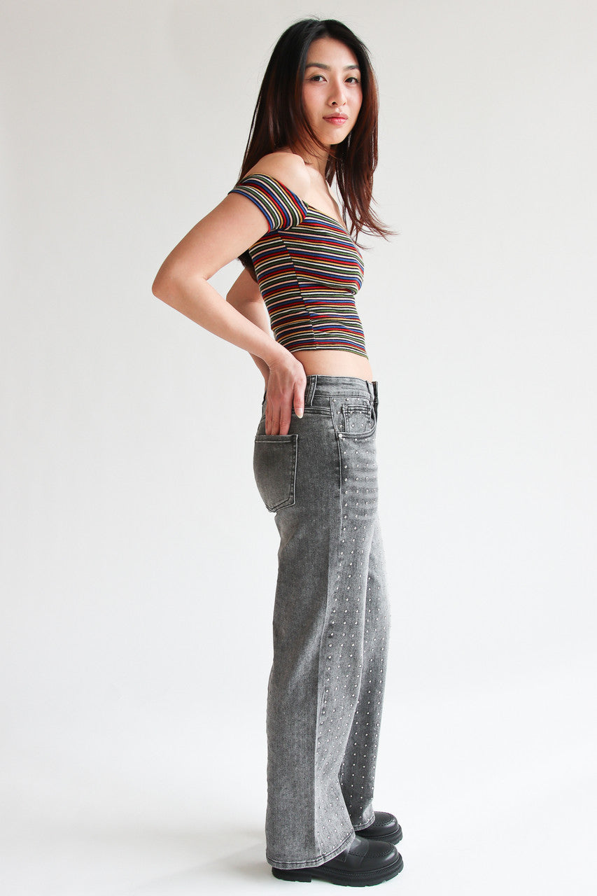 Nailhead Studded Jeans