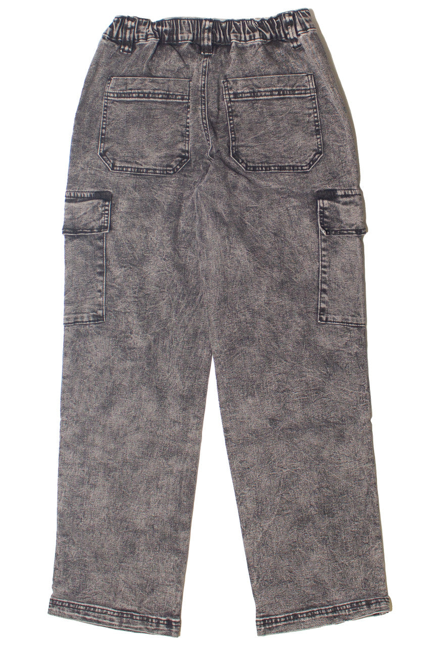 Acid Wash Cargo Jeans
