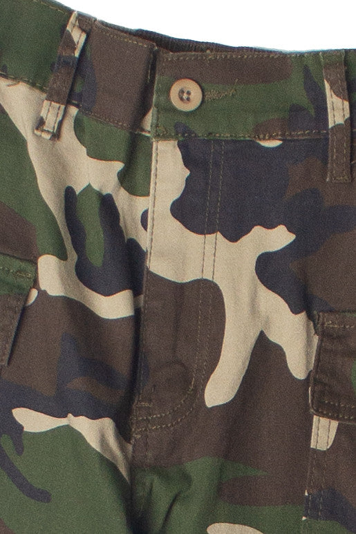 Drawstring Camo Cargo Pants
