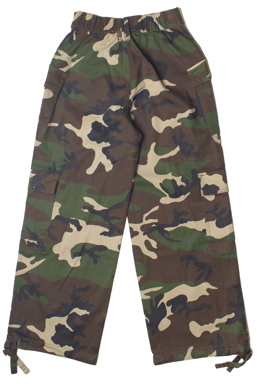 Drawstring Camo Cargo Pants