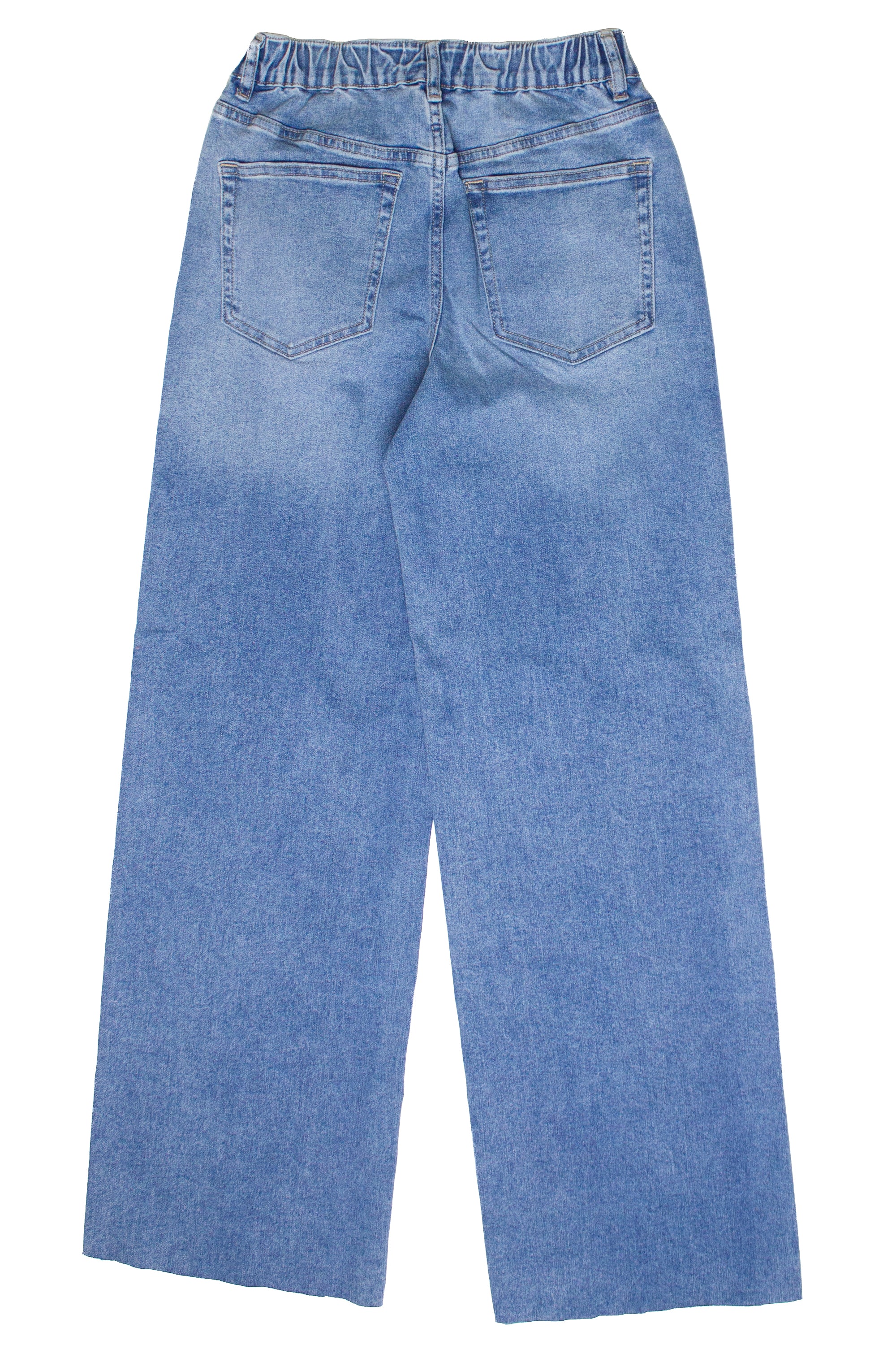 Raw Hem Pull On Jeans