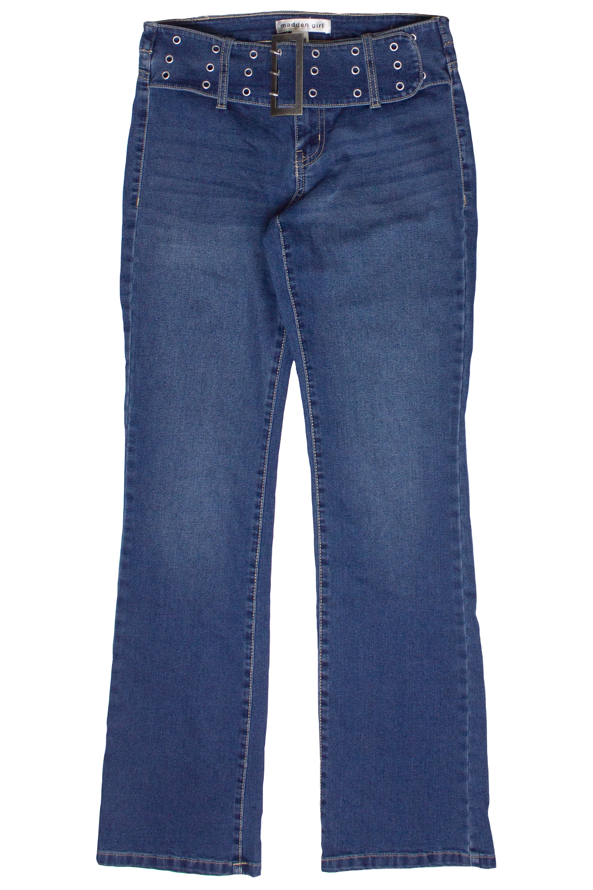 Low Rise Bootcut Belted Jeans - Medium