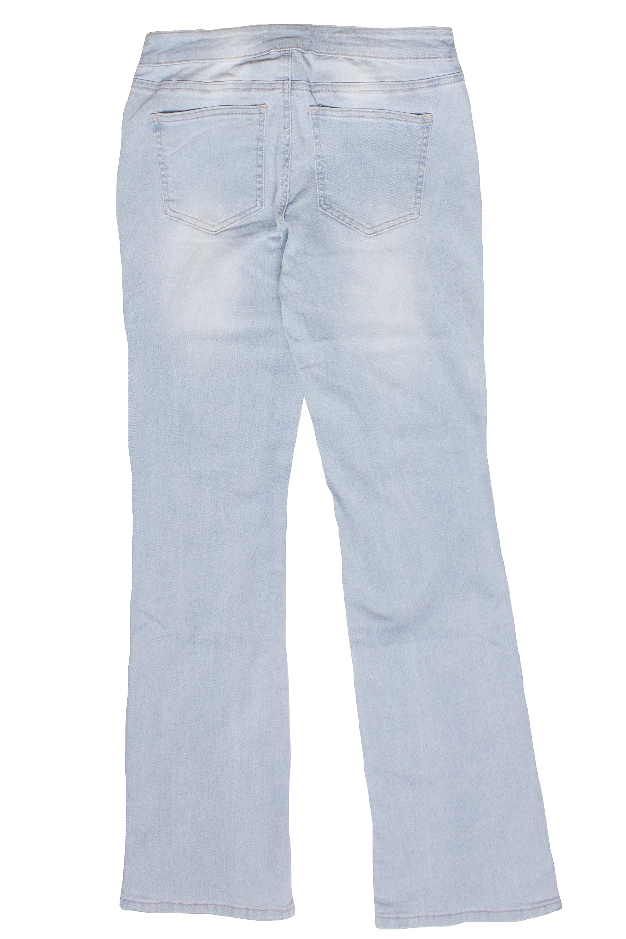 Low Rise Bootcut Belted Jeans - Light