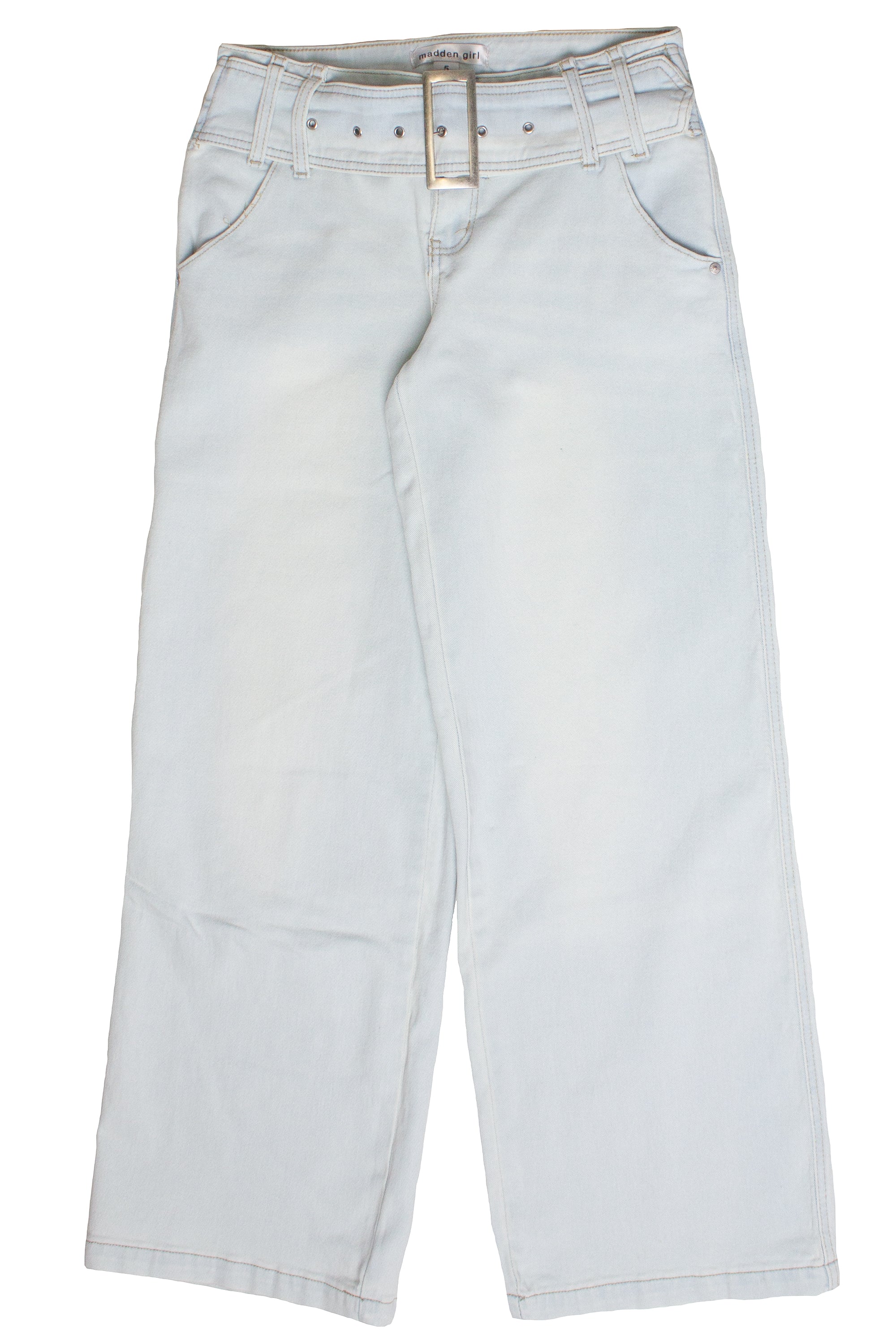 Belted Wide Leg Jeans - Light Wash