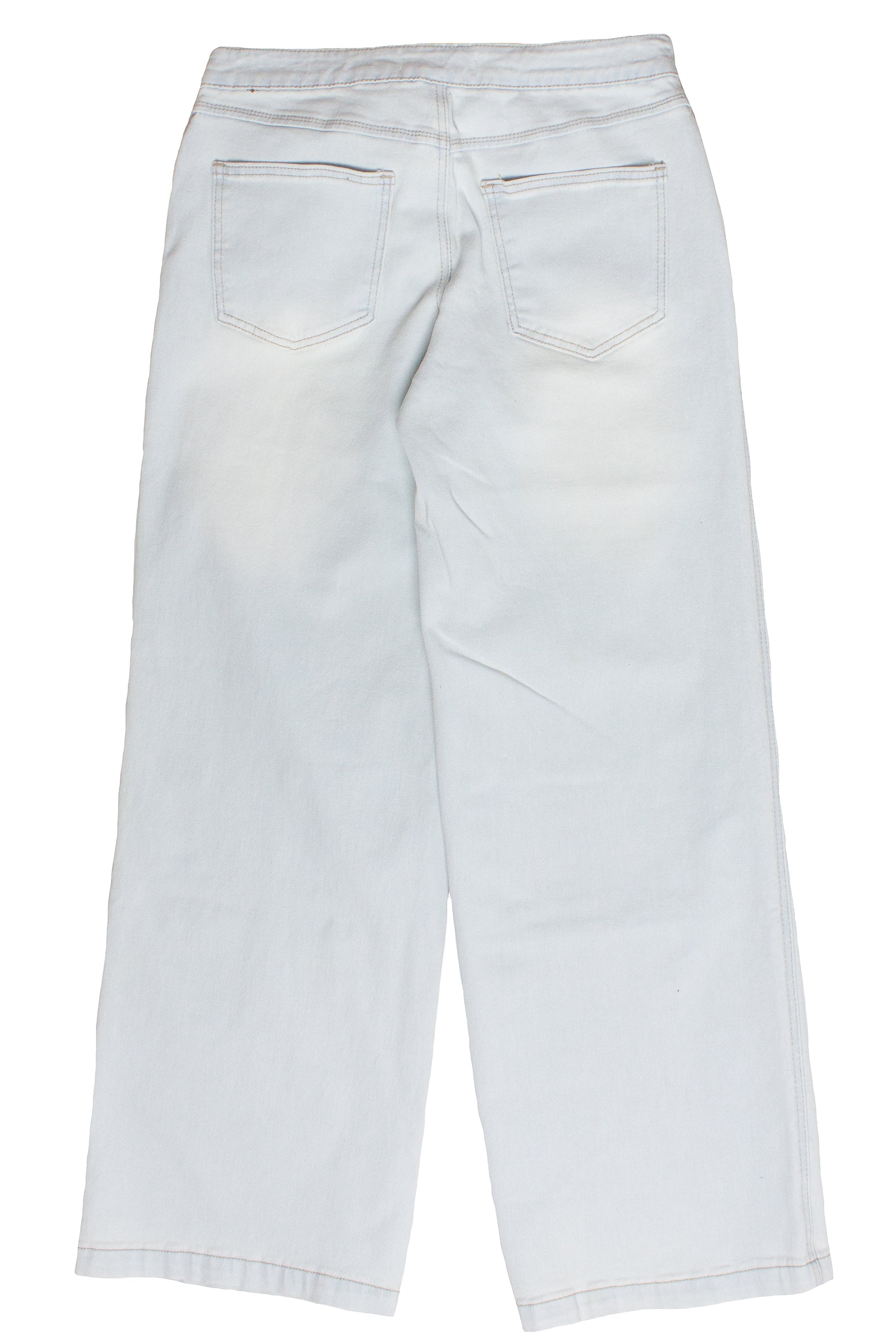 Belted Wide Leg Jeans - Light Wash