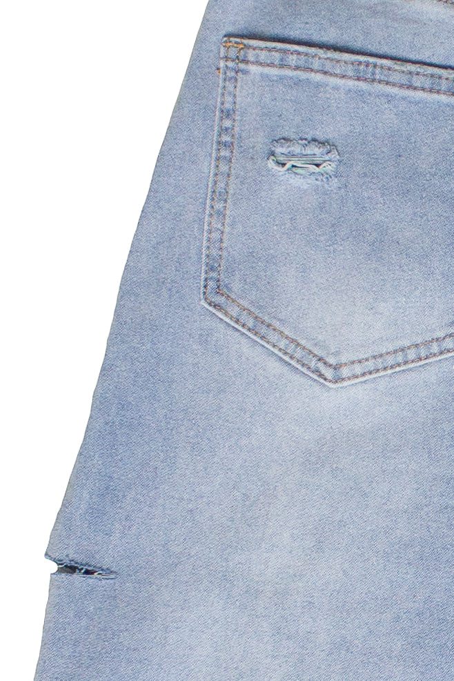 Slashed Wide Leg Jeans