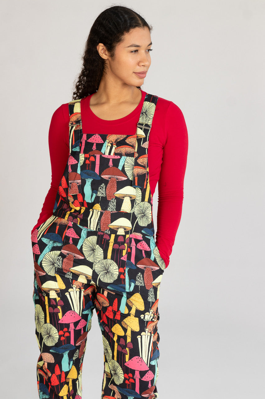 Mushroom Patterned Overalls