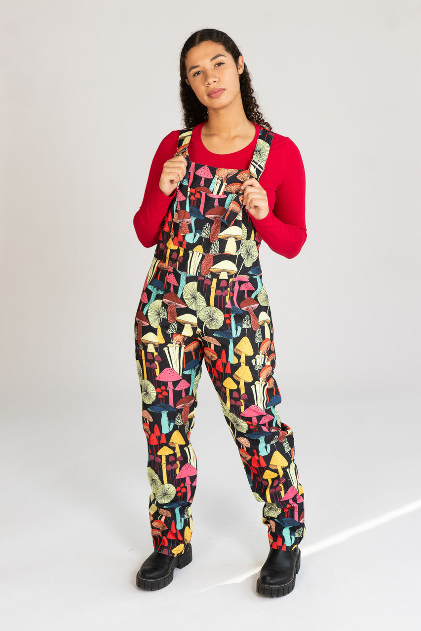 Mushroom Patterned Overalls
