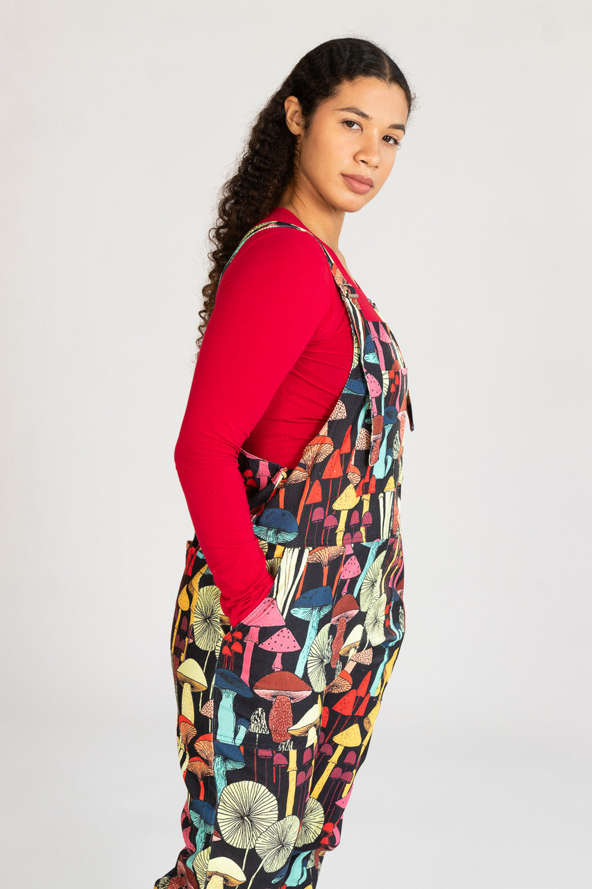 Mushroom Patterned Overalls