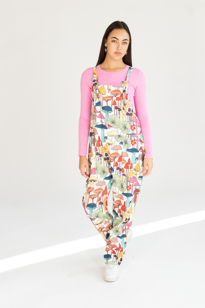Mushroom Patterned Overalls