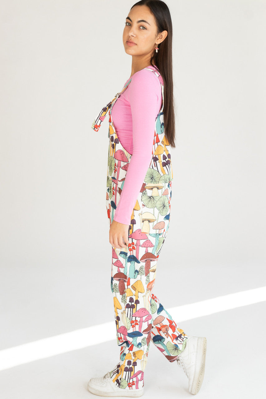 Mushroom Patterned Overalls